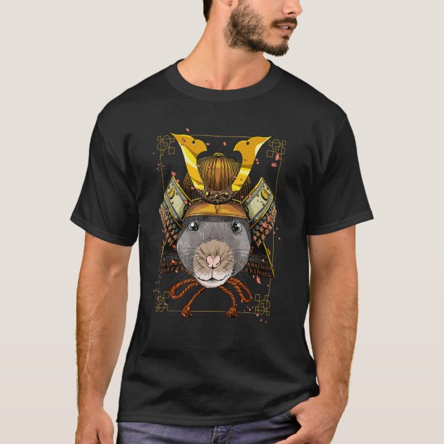 Camiseta Samurai Rat Mouse Japanese Warrior Bushido Japanes (Anverso)