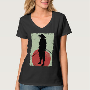 Camiseta Samurái Retro Antiguo Guerrero Japonés Espadachín