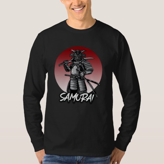 Camiseta Samurái Retro Perfecto Honrado - Blanco y Negro (Anverso)