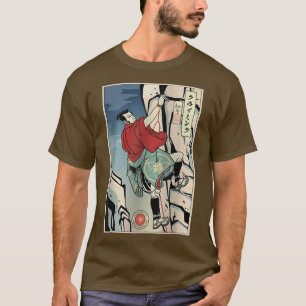 Camiseta Samurai Rock Climbing Etreme Sport Ukiyoe Senderis
