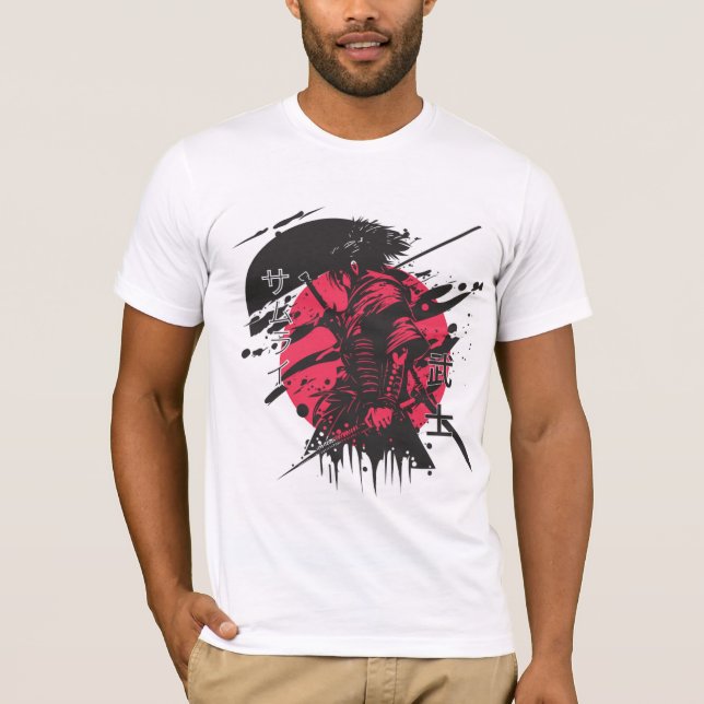 Camiseta samurai roja y negra (Anverso)