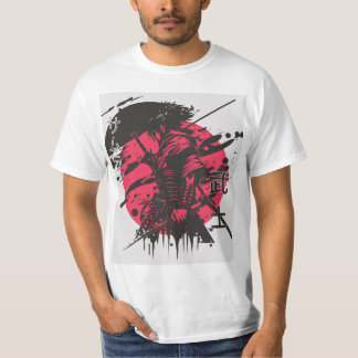 Camiseta Samurai rojo y negro
