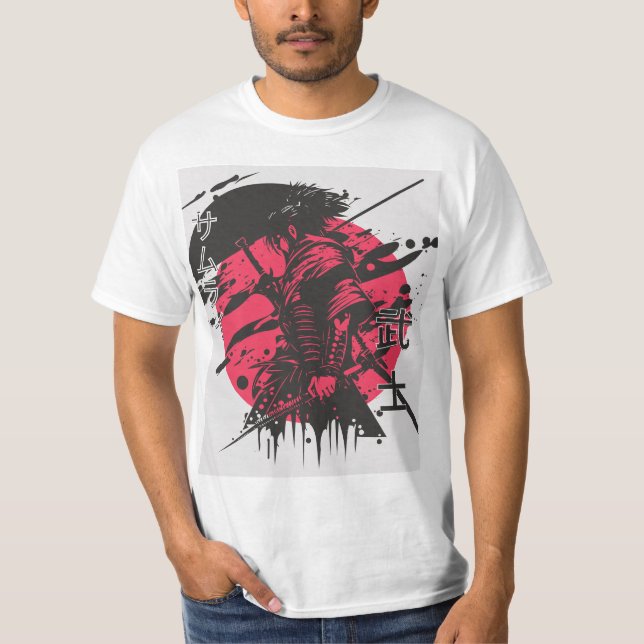 Camiseta Samurai rojo y negro (Anverso)