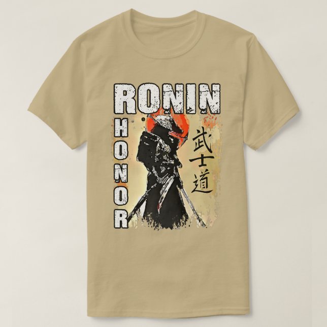 Camiseta Samurai Ronin Gorra de paja luchador de espadas en (Diseño del anverso)