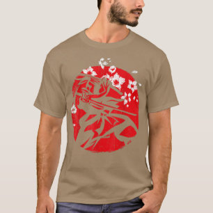 Camiseta Samurai Ronin Sol rojo japonés 