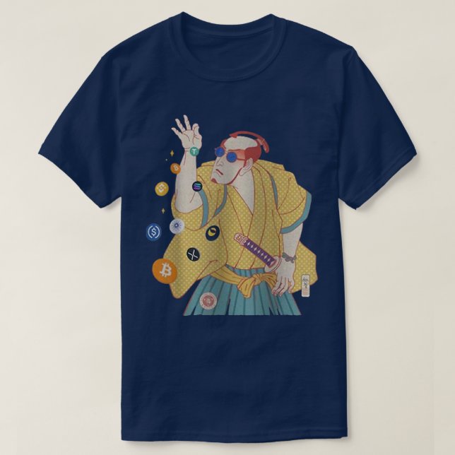 Camiseta Samurai Salt Bitcoin Ukiyoe Cripto Guerrero Japoné (Diseño del anverso)