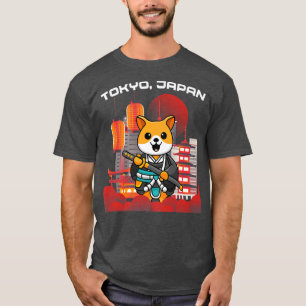 Camiseta Samurai Shiba Inu Aesética Japonesa Sakura Cherry