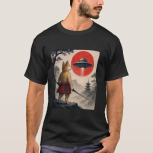 Camiseta Samurái Shiba Inu OVNI Vintage Japonés Ukiyo-e Per