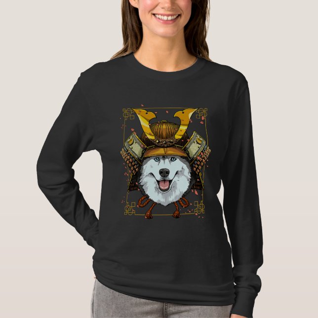 Camiseta Samurai Siberian Husky Dog Warrior (Anverso)