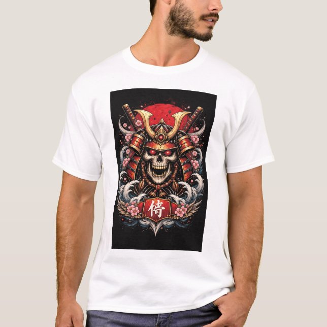 Camiseta Samurai Skull Rising Sun – Japanese Warrior Art Co (Anverso)