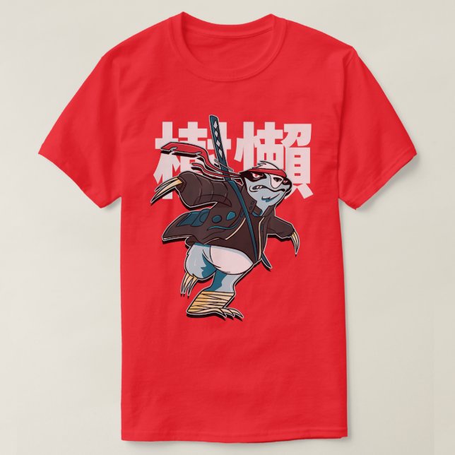Camiseta Samurai Sloth Personalizado Funny (2) (Diseño del anverso)