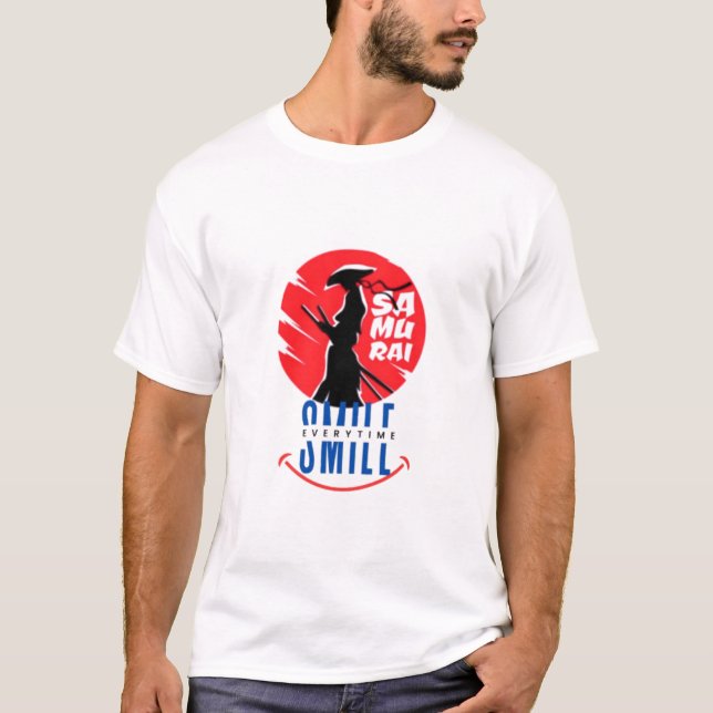 Camiseta Samurai sonríe diseño guerrero único (Anverso)