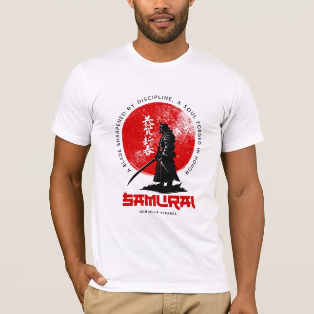 Camiseta Samurai Spirit – Warrior of Discipline and Honor (Anverso)