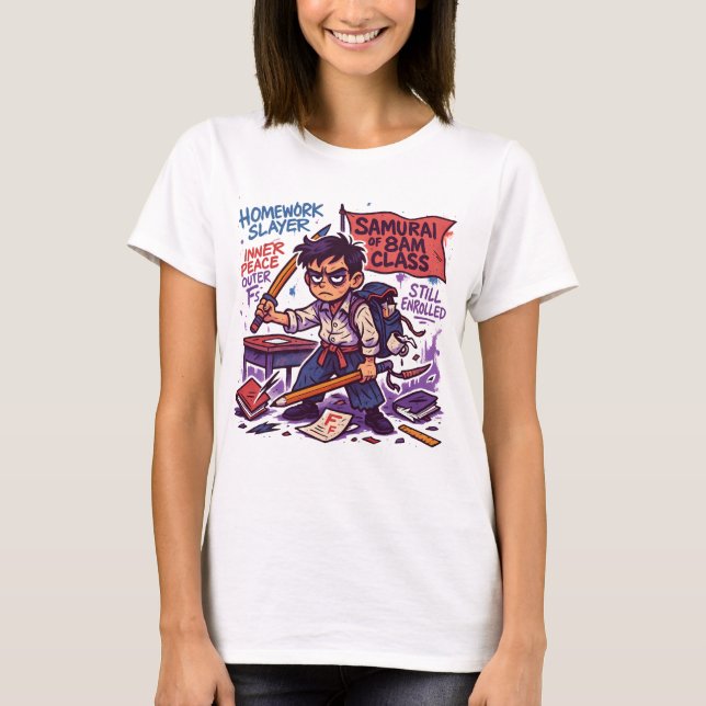 Camiseta Samurai Student Back to School Shirt (Anverso)
