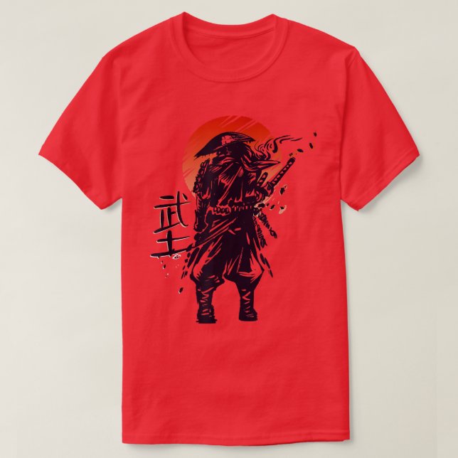 Camiseta Samurai Sunset Japanese Warrior Anime Sword Katana (Diseño del anverso)