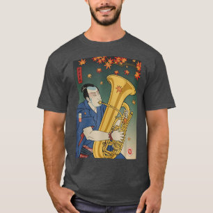 Camiseta Samurai Tuba Music Ukiyoe Fall Otoño