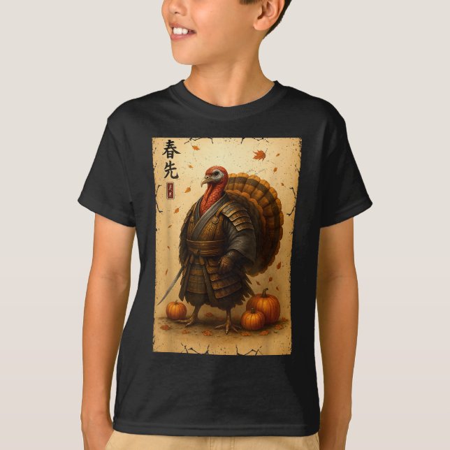 Camiseta Samurai Turkey Thanksgiving Japanese Warrior Anime (Anverso)
