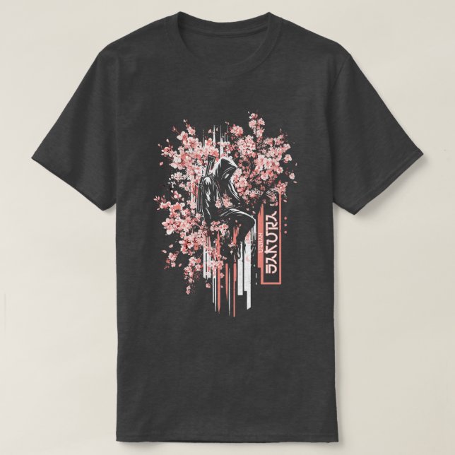 Camiseta Samurai urbano entre el guerrero moderno Sakura TS (Diseño del anverso)