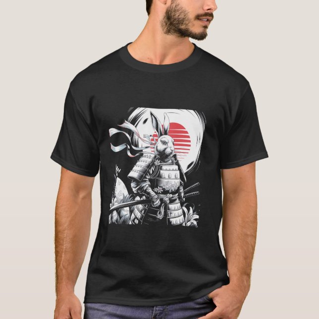 Camiseta Samurai Warrior Bunny Rising Sun Arte de Pascua de (Anverso)