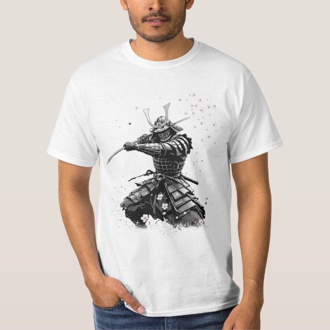 Camiseta Samurai Warrior in Action Japanese Art Ceramic  (Anverso)