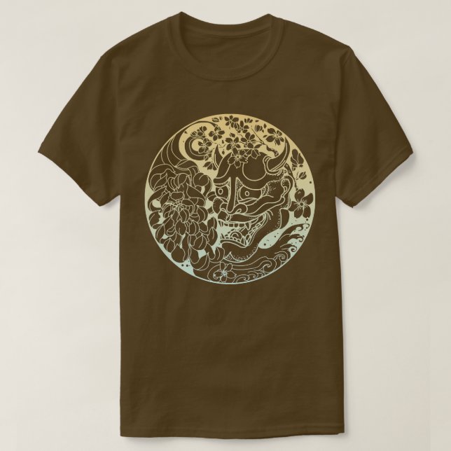 Camiseta Samurai Warrior Mask, Hannya Oni Mask Japan Anime1 (Diseño del anverso)