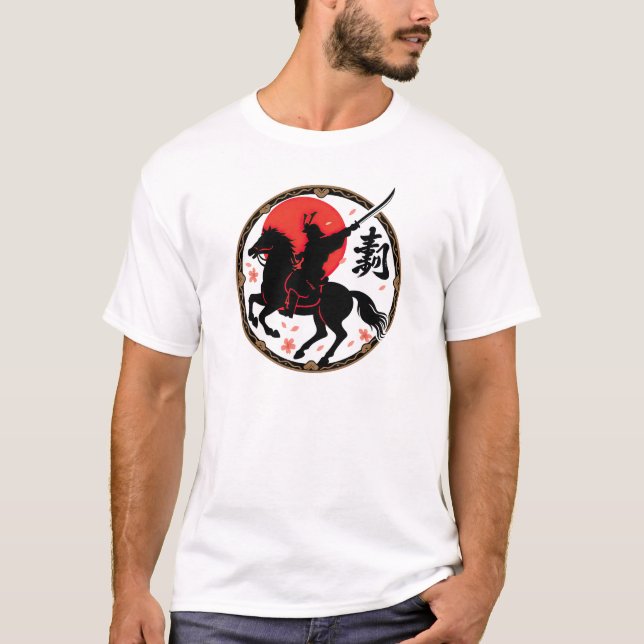 Camiseta Samurai Warrior Rising Sun Design (Anverso)