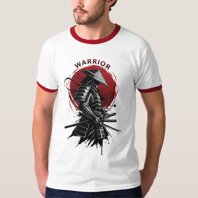 Camiseta Samurai Warrior Rising Sun Japanese Ink Style (Anverso)