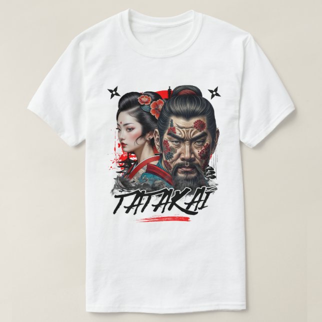 Camiseta Samurai Warrior Spirit - Artistic Tattoo Design (Diseño del anverso)