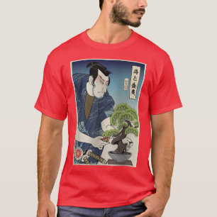 Camiseta Samurai y Bonsai Tree Ukiyoe Japonés Warrior Lo