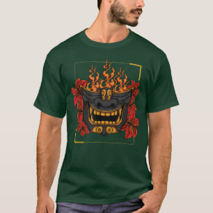 Camiseta Samurai y carácter japonés en máscara Samurai (2)