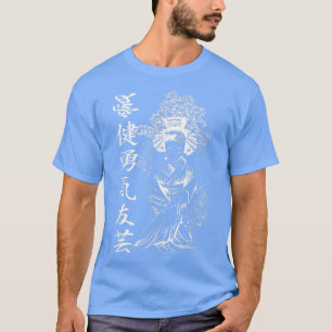 Camiseta Samurai y personajes japoneses al Chica japonés