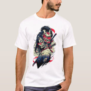 Camiseta Samurái Zombie Femenina - Arte de Guerrera Muerta