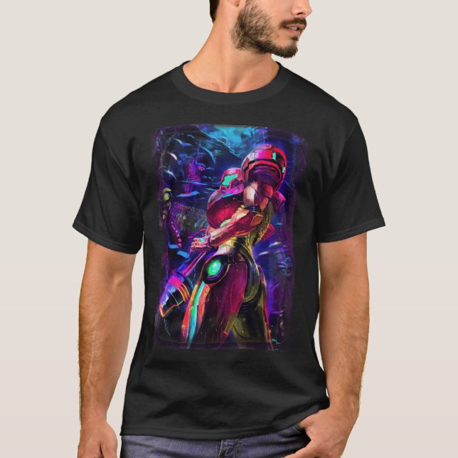 Camiseta Samus Aran Metroid vintage family (Anverso)