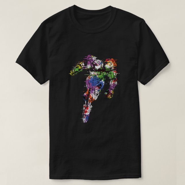 Camiseta Samus Aran - ¡Se une a la batalla! Metroid [Glitch (Diseño del anverso)