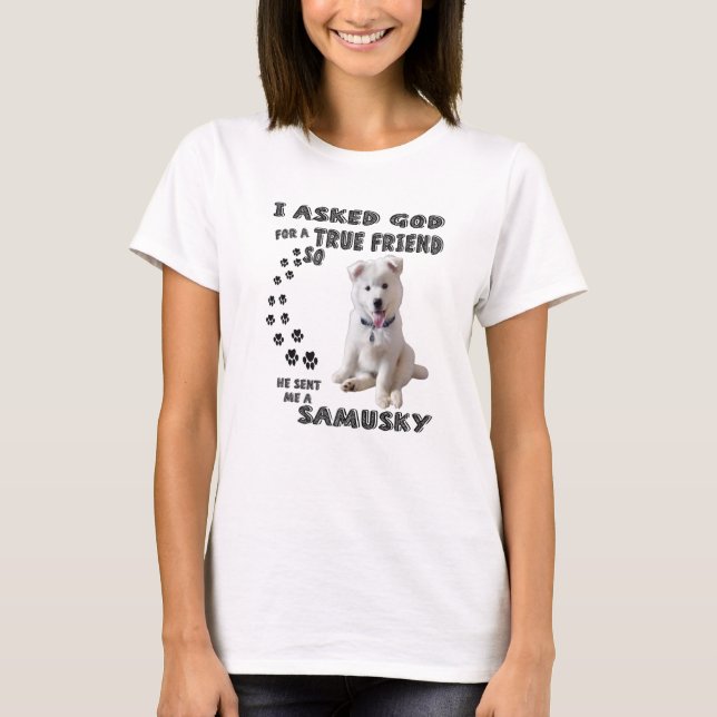 Camiseta Samusky Cita a mamá papá Costume, dulce Samoyed Hu (Anverso)