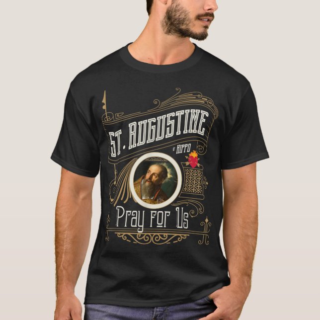 Camiseta San Agustín de Hippo Reza por la Catedral de Dios  (Anverso)