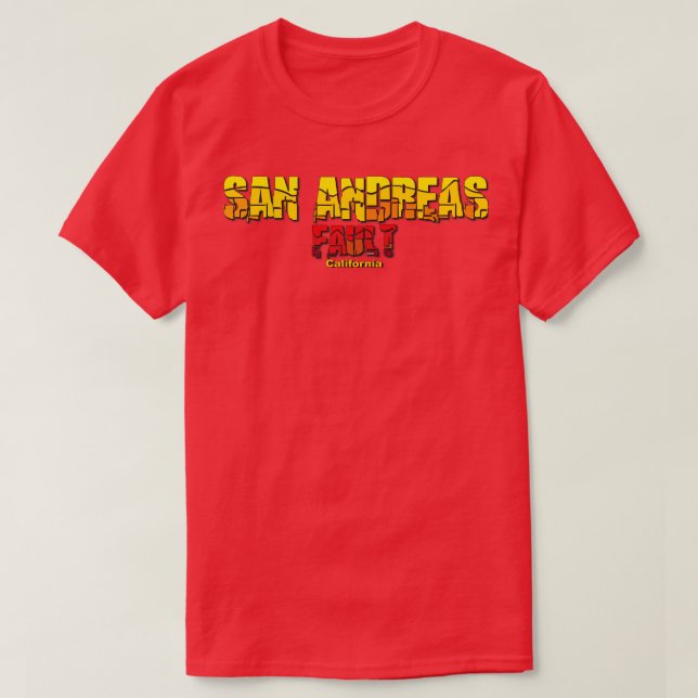 Camiseta San Andreas Fault California (Diseño del anverso)