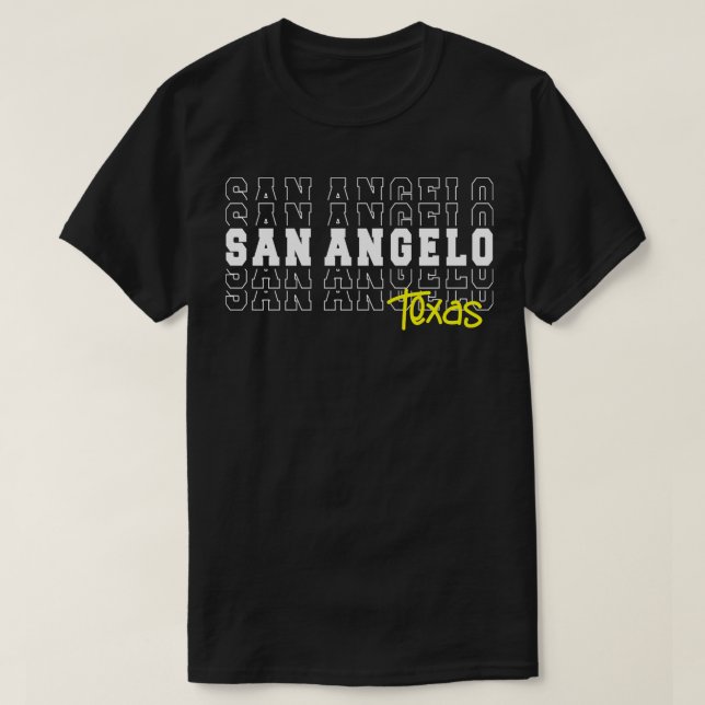 Camiseta San Angelo Texas San Angelo TX (Diseño del anverso)