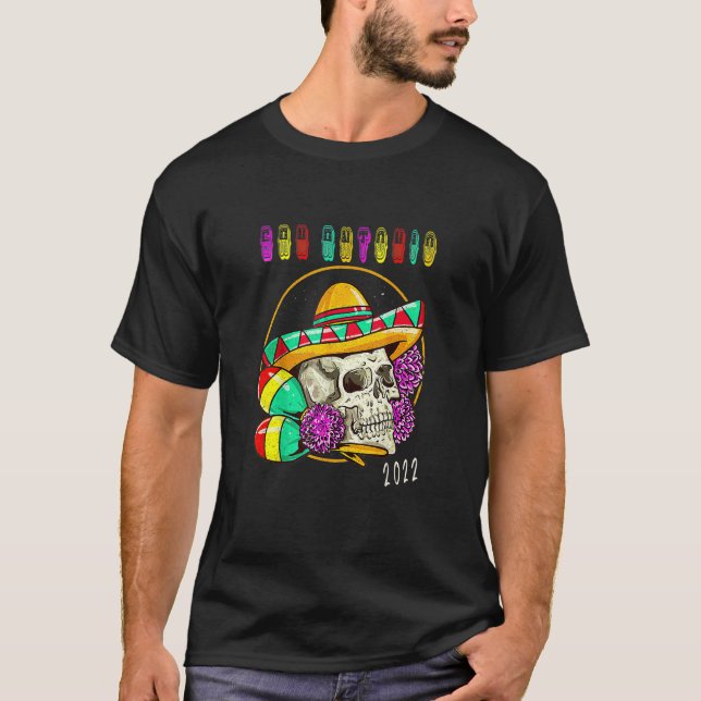 Camiseta San Antonio Texas 2022 Souvenir Fiesta Ar Mexicano (Anverso)