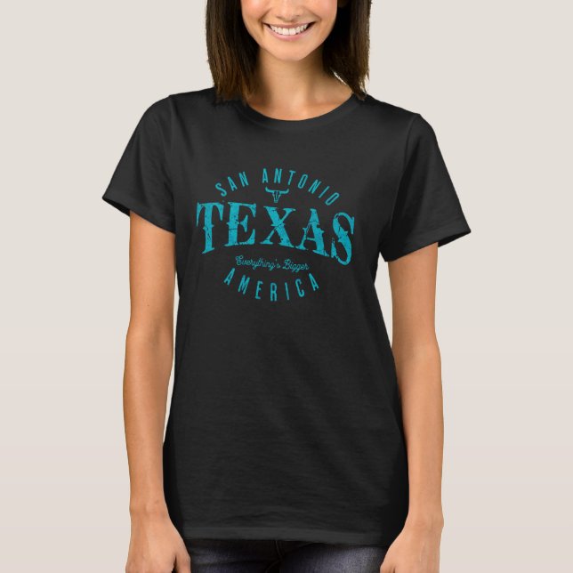 Camiseta San Antonio Texas s Efecto de Desvanecimiento Vint (Anverso)