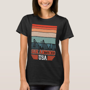 Camiseta San Antonio USA Retro Vintage Skyline San A