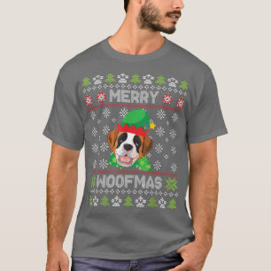 Camiseta San Bernard Perro Noel Costume Nieve Feliz Navidad
