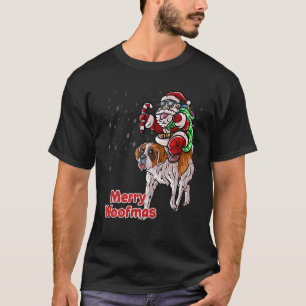 Camiseta San Bernard Santa Claus Gorra Feliz Perro de Navid