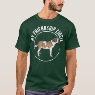 Camiseta San Bernardo Amistad Perro Círculo Divertido Dueño