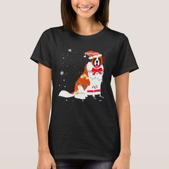 Camiseta San Bernardo Perro Árbol de Navidad Navidad Papá M (Anverso)