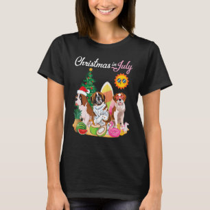 Camiseta San Bernardo Perro Feliz Navidad En Julio, Mot