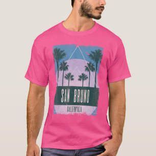 Camiseta San Bruno California CA Vaporwave Retro 80
