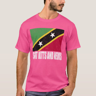 Camiseta San Cristóbal y Nevis Bandera Grunge recuerdo de é