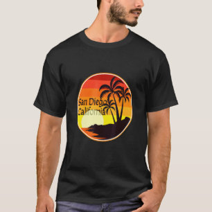 Camiseta San Diego, CA Sunset, Palm Trees, Playa, Turismo,