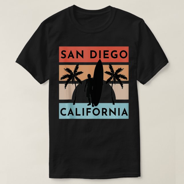 Camiseta San Diego California Beach Surf Summer Vacation Vi (Diseño del anverso)